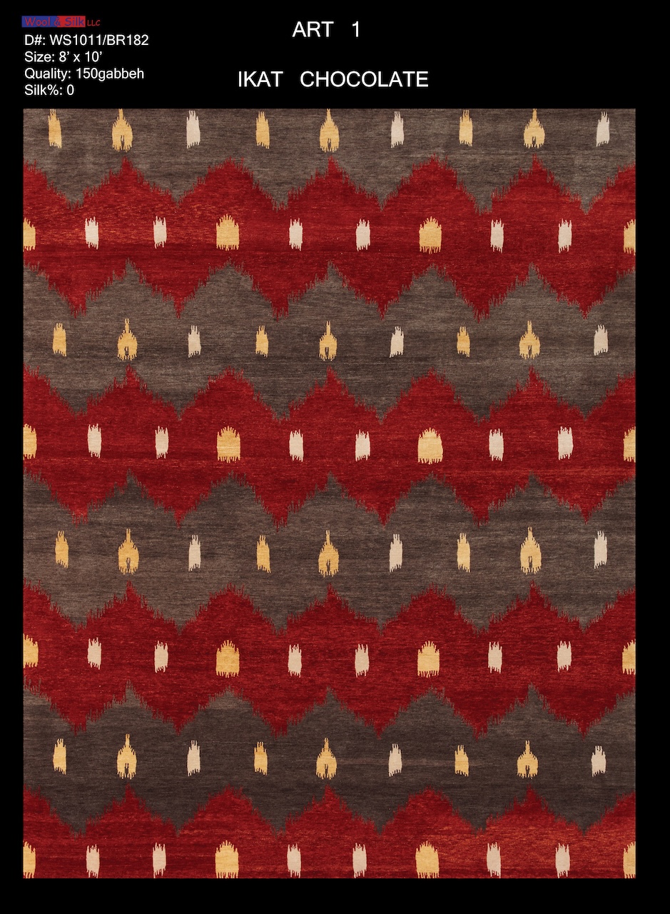 /Modern & Transtitional/Wool Silk/Ikat-ChocolateWS1011-BR182-8x10-Abrash.jpg