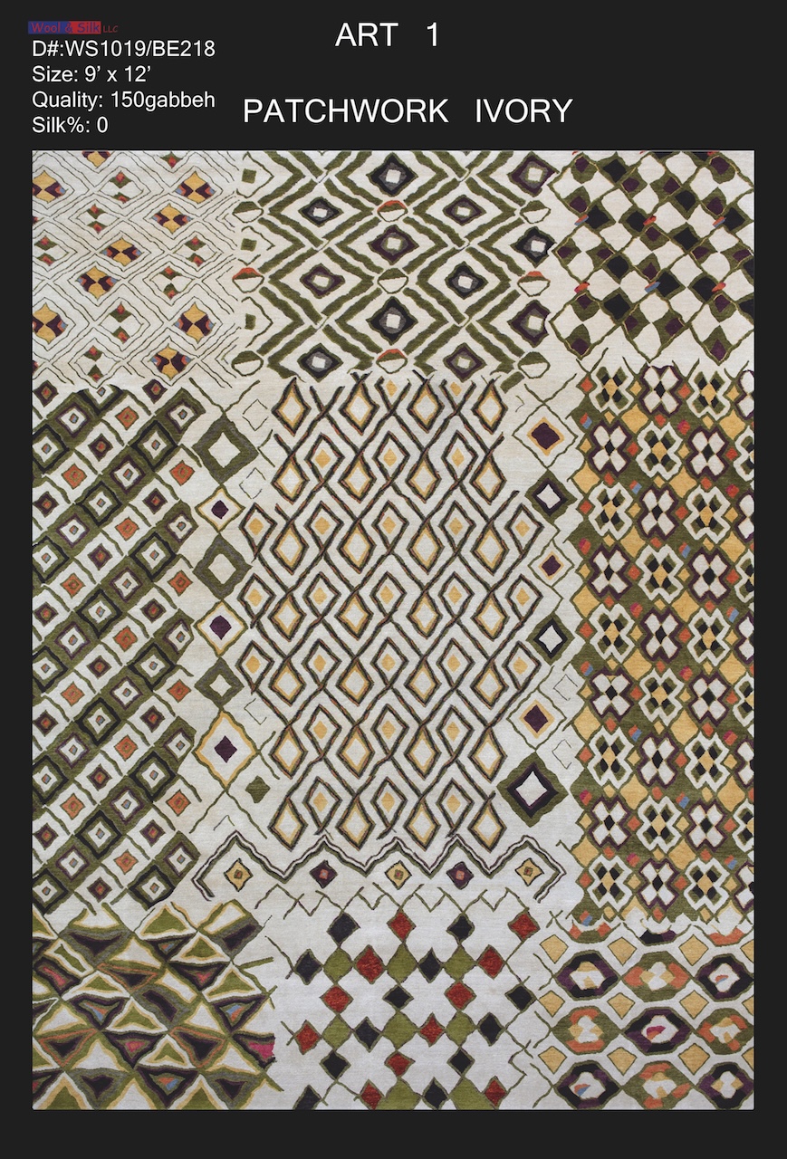 /Modern & Transtitional/Wool Silk/Patchwork-IvoryWS1019-BE218-9x12.jpg