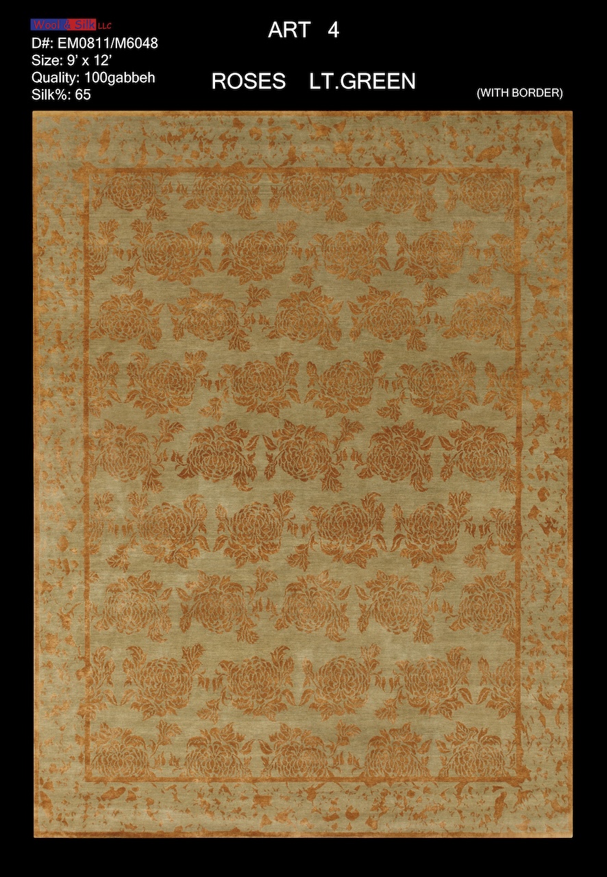 /Modern & Transtitional/Wool Silk/Roses-Light-GreenEM0811-M6048-9X12.jpg