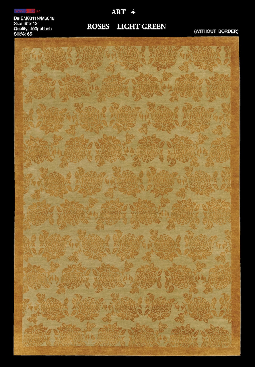 /Modern & Transtitional/Wool Silk/Roses-Light-GreenEM0811N-M6048-9X12-Without-Border.jpg