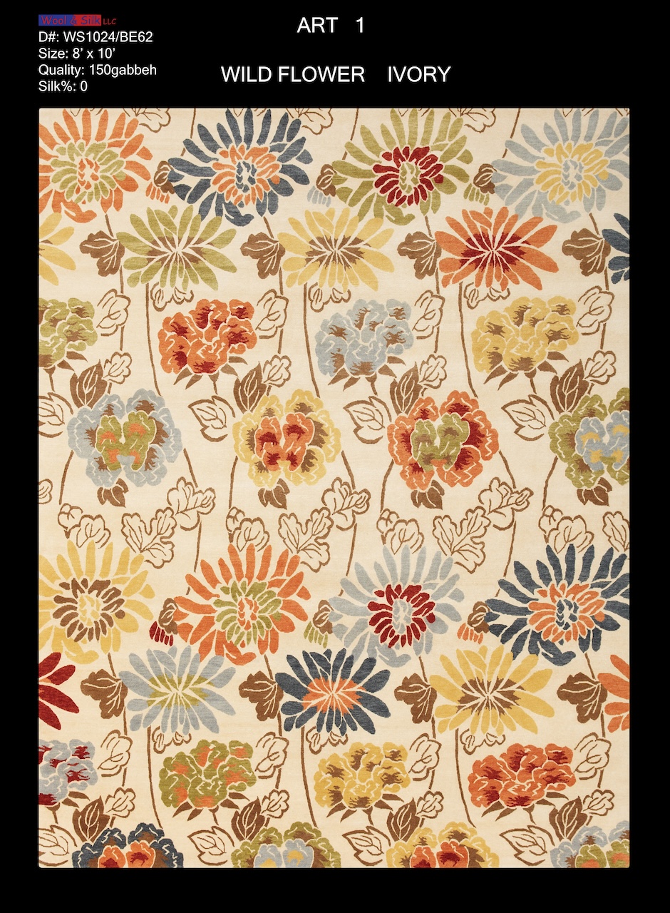 /Modern & Transtitional/Wool Silk/Wild-Flower-IvoryWS1024-BE62-8x10.jpg